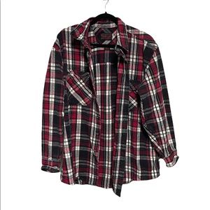 BOGO Oversized Red/White Flannel - XL Tall